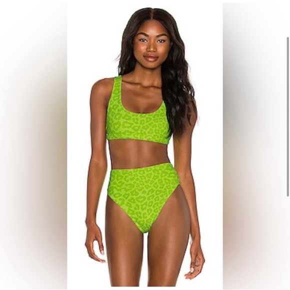 Beach Riot High Waisted Leopard Bikini M/L - Picture 3 of 8